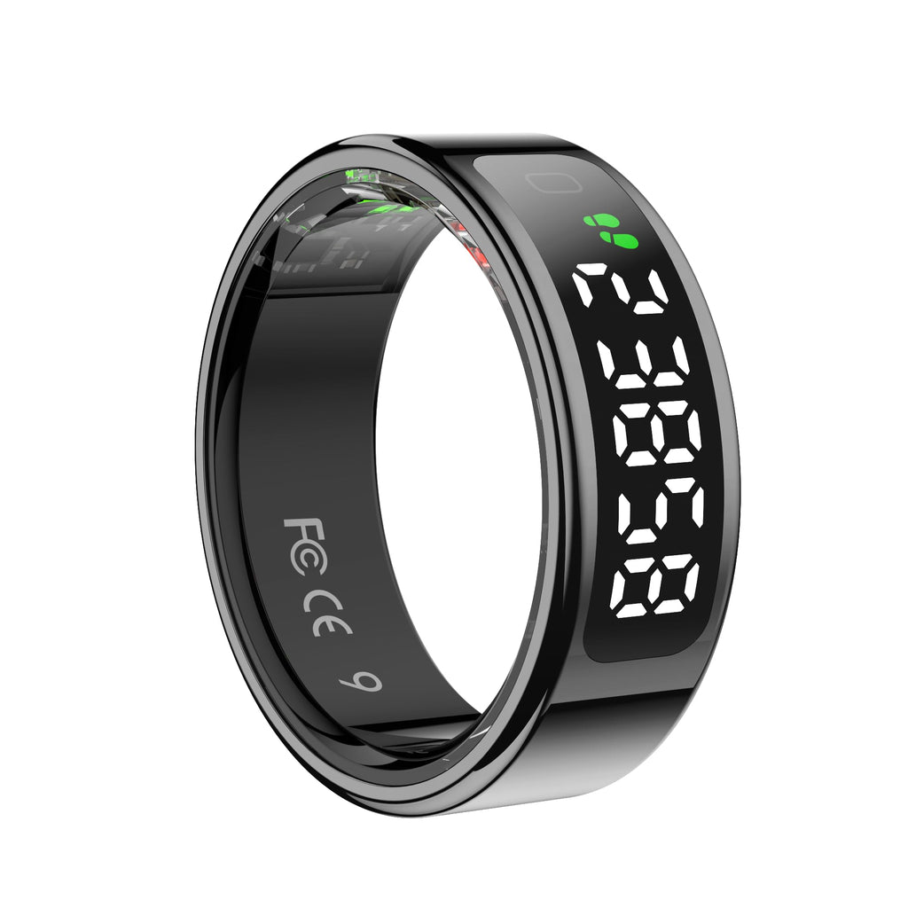 R15 Smart Ring Anello Smart Anello Intelligente con display,Anello Smart Fitness Tracker,Impermeabilità 5 ATM ricarica wireless iOS e Android Activity Tracker,Frequenza Cardiaca,SpO2,Sonno (M 18.3mm)
